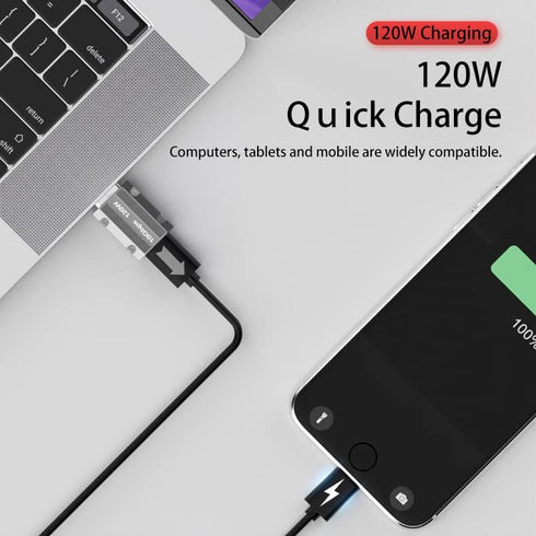 USB C Female to USB Male Adapter, Zinc Alloy Double-Sided USB A to Type C with 10Gbps Data Transfer & PD100W