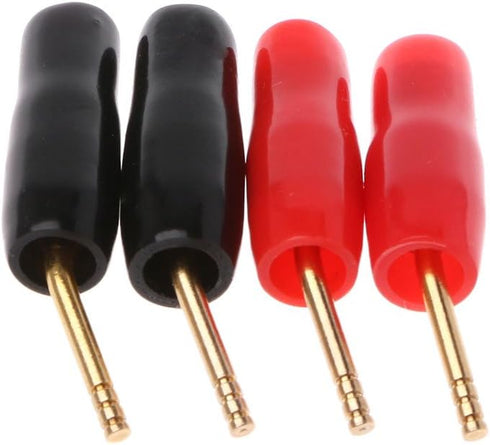 Hisocute 4 Pcs Wire Pin Plug Banana Plugs Speaker Screw Lock Cable Connectors Banana Cable Connector Plug Screw Solder