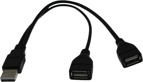 YTgilo 2PCS 30CM USB One to Two Car Splitter Female Adapter Cable Charging Data Extension Cable Y Splitter Hub Power