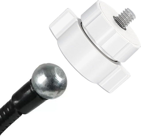 GWUIOREX 17mm 1/4 20 Ball Joint to Screw Adapter, White Camera Mount for Photography Gear, Female Socket with Male