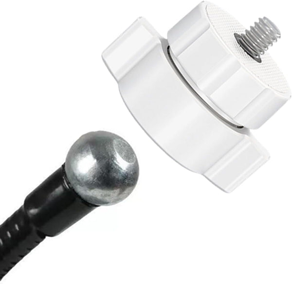 GWUIOREX 17mm 1/4 20 Ball Joint to Screw Adapter, White Camera Mount for Photography Gear, Female Socket with Male