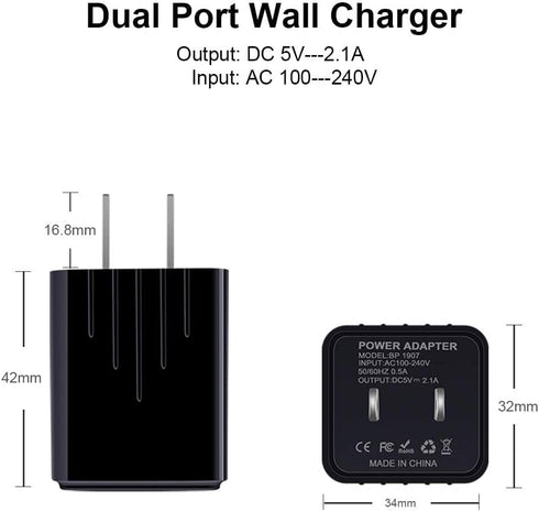 Fast Charger USB Wall Plug & Car Adapter for Samsung Galaxy S24 S23 S22+ S22 Ultra, with 3FT & 6FT Type C Cable.