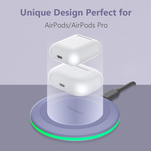Yootech Wireless Charger, 10W Max Fast Charging Pad for iPhone 15/14/13/12, Samsung Galaxy