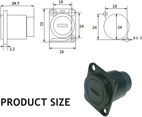 PENGLIN 5PCS USB 3.1 Type C Panel Mount Coupler, USB C Pass Through Connector, Female to Female Bulkhead Extension