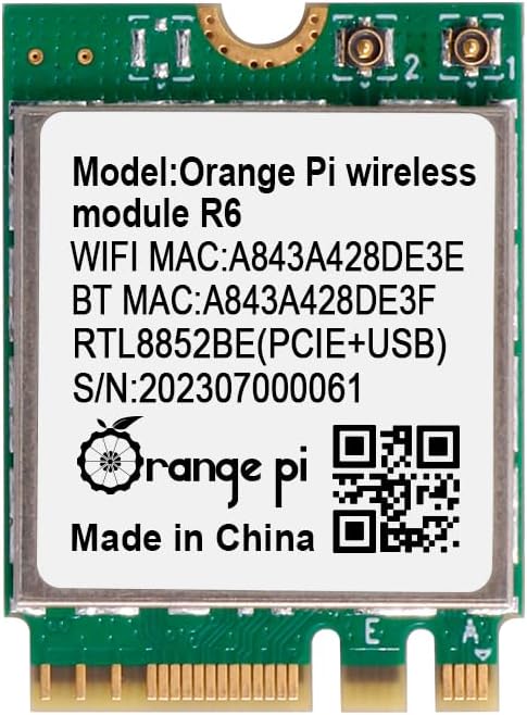 5 Plus Wireless Module R6, PCIe WiFi 6 Wireless Card Bluetooth 5.2 Network Adapter for Orange Pi 5 Plus