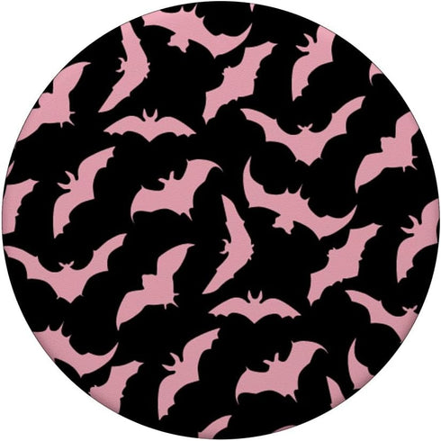 Retro Spooky Creepy Witch Bats Gothic Goth Black Pink PopSockets Standard PopGrip