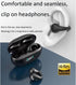 Wireless Ear Clip Bone Conduction Headphones, Open Bluetooth Earphones for Running, Sports, Cycling