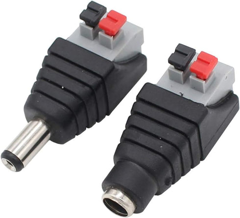 DC Power Connector Plug, 10 Pairs Male and Female 5.5mm x 2.1mm Power Jack Adapter for CCTV Camera
