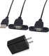 QiCheng&LYS USB 2.0 Male to Dual Female Charging Extension Cable, 5ft Panel Mount Cable with Screw Hole for Furniture