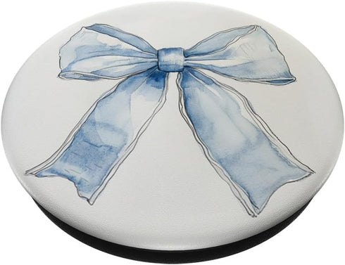 Watercolor Bow || Coquette || Aesthetic Baby Blue Bow PopSockets Standard PopGrip