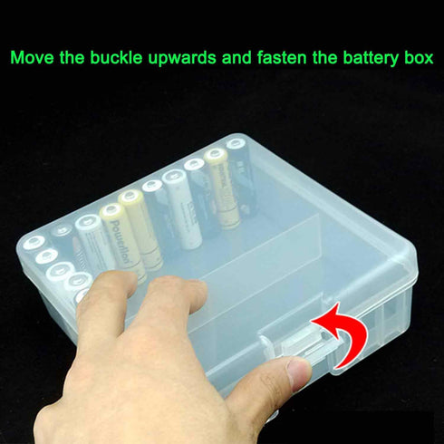 Fielect 100 x AA Battery Storage Case Holder, Transparent Organizer Box
