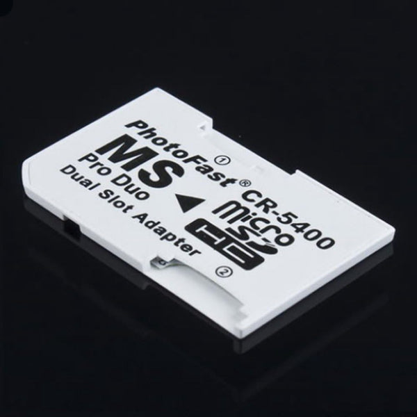 Micro SD TF to Memory Stick MS Pro Duo Adapter, Dual 2 Slot Converter for PSP 1000/2000/3000 CR-5400