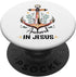 Anchored in Jesus Anchor Women's Nautical Anchor Flower PopSockets Standard PopGrip