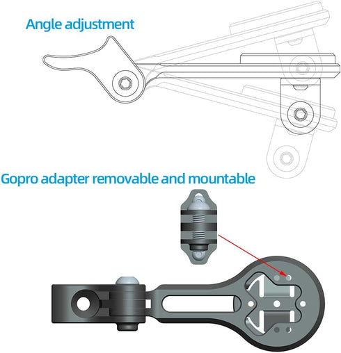 Out Front Bike Stem Handlebar Combo Mount for Garmin Edge, Wahoo, Bryton, Stages, Compatible with Colnago