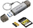 SUNEAST USB3.2 Gen1 DDR200 170MB/s SD MicroSD UHS-I Dual-Slot Card Reader with Type-C and Type-A Ports, Keychain