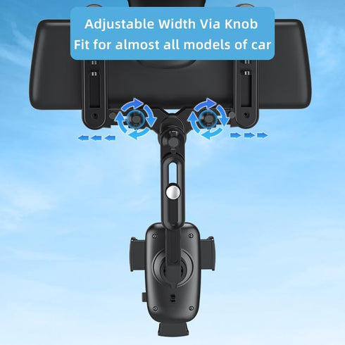 360 Rotatable and Retractable Car Phone Mount, Anti-Shake Design, Compatible with Samsung, iPhone, Sony
