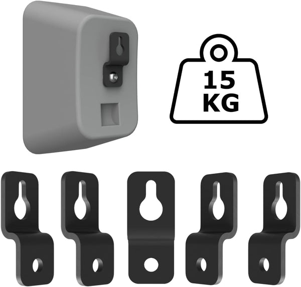 Speaker Wall Mount Brackets - Slim Satellite Design, Heavy Duty for Bose & Most Brands, 5 Pack, Black