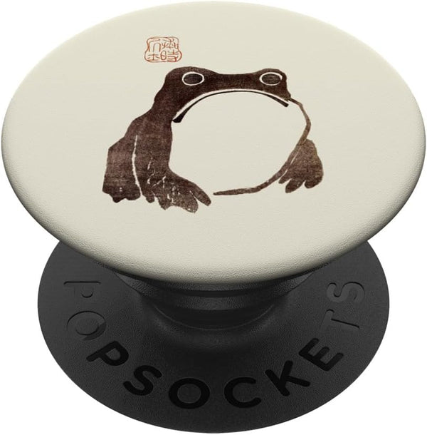 Cute Cottagecore Frog PopSockets Standard PopGrip - Grumpy Japanese Frog