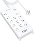 TROND Power Strip Surge Protector 15 ft Cord, Flat Plug with USB C, 13 Wide Spaced Outlets, 4000J, 32W Quick Charge