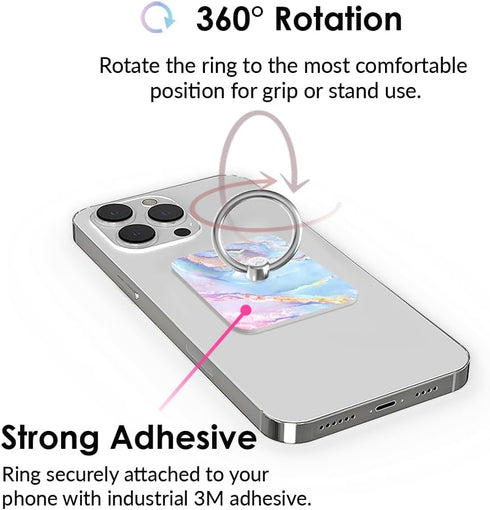 Velvet Caviar Cell Phone Ring Holder - Finger Ring & Stand for iPhone, Galaxy, Most Cases (Moonstone Holographic)