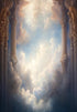 Kate 5×7ft European Medieval Castle Photo Backdrop, Fantasy Sky White Clouds Photography Background