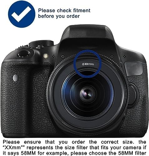 Acuvar 55mm and 58mm Multi-Coated 3 Piece Filter Kit for Nikon D3500, D5600, D3400 DSLR Camera with Lenses