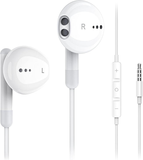 Wired Earbuds with Microphone - HiFi Stereo, Powerful Bass and Crystal Clear Audio, Compatible with iPhone, Android