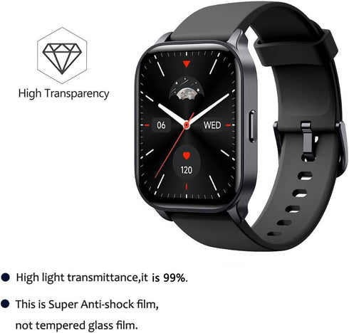 6 Pack 2.01" Watch Screen Protector Film Compatible with TOOBUR Smartwatch IDW17, Anti-Scratch Crystal Clear HD