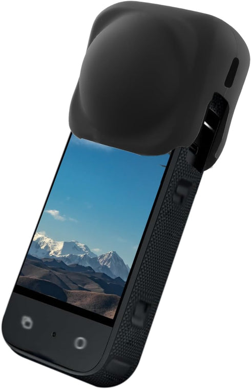 Silicone Lens Cover for Insta360 x4 Accessories, Protective Lens Cap for Action Camera (Black)