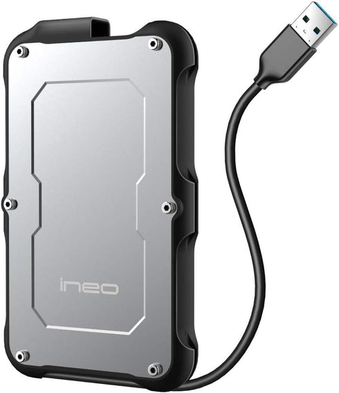 ineo 2.5" USB 3.0 Type-A Rugged Waterproof External Hard Drive Enclosure for SATA HDD/SSD