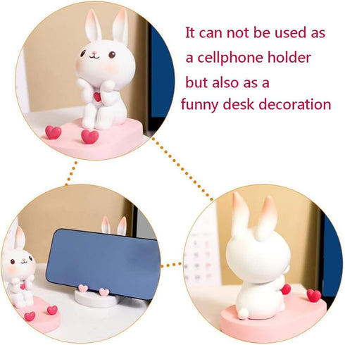 XGOPTS Cute Bunny Cell Phone Stand Holder Cartoon Rabbit Animal Phone Stand Mobile Phones Holder Desk Stands Decoration