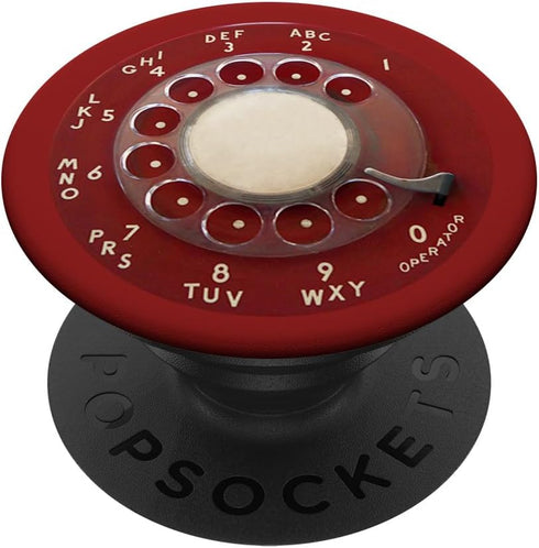 Red Rotary Phone Dial Retro Mid Century Vintage Dial PopSockets Standard PopGrip
