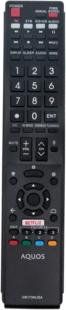 GB173WJSA Replacement Remote for Sharp Aquos TV LC-80UH30U, LC-70UH30U, LC-70UE30U, LC-70UC30U, LC-60UE30U, LC-80UE30U