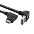 NFHK USB 3.1 Reversible USB-C Angled A Male Data Cable 90 Degree for MacBook, Tablet & Mobile Phone