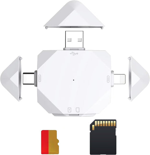 Hotcatconn New SD Card Reader for iPhone/ipad/Android/Mac/Computer/Camera,5 in1 Micro SD Card Reader Trail