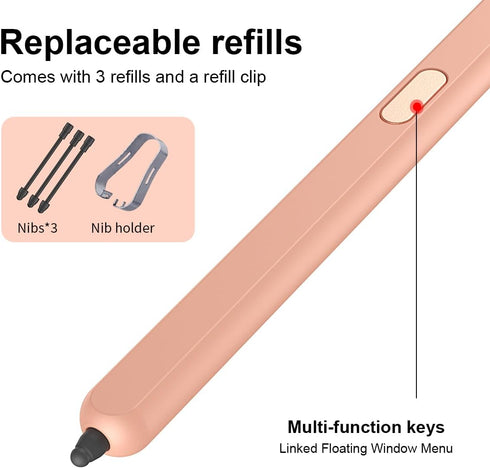 SHIEID Galaxy Z Fold 6 S Pen Fold Edition, Slim Replacement S Pen with Anti-Mistouch Technology, Pink