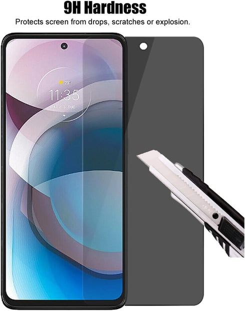 (3+3) Motorola One 5G Ace/One 5G UW Ace/Moto G 5G (2020) Anti Spy Tempered Glass Privacy Screen Protector and Camera