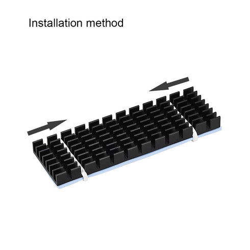 uxcell M.2 Aluminum Heatsink Kit, Black 70x22x6mm with Silicone Thermal Pads for 2280 SSD