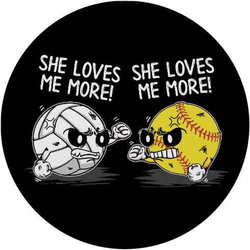 She Loves Me More - Volleyball Softball Sports Lover Gifts PopSockets Standard PopGrip