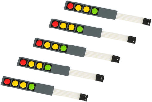 5Pcs 1x4 4 Key Membrane Switch MG192B, 4-key Array for Microcontroller Extended Keyboard, 5Pin Dupont DIY