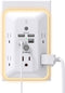Addtam Surge Protector, Outlet Extender with Night Light, 5-Outlet Splitter and 4 USB