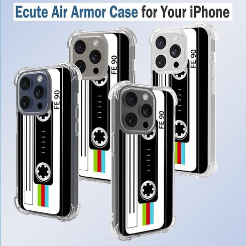 Retro Cassette Tape Phone Case for 15 Pro Max 6.7in, Slim Drop Protection Cover with Stand - Color Cassette Tape