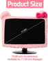 VIOKKO 2 (17 24 Inch) Pcs Kawaii Elastic Monitor Dust Cover - Cat Ear Furry Pink, Dustproof for PC, TV, Laptop
