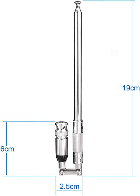 BINGFU 20-1300MHz 8 2-Pack Police Scanner Antenna Sections Telescopic BNC Male Antenna Compatible with Uniden Whistler