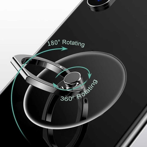 TENOC 360 Phone Grip Sticky Rotation Universal Stand Finger Ring Holder Kickstand for Cell Phone Case, Round Clear