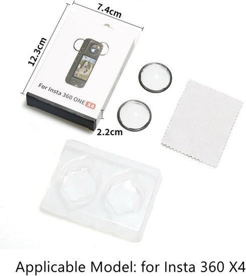 Generic Insta360 X4, 2Pcs Lens Guard for PC Protective Lens Cover, Sticky Dual Lens Protector Case Action Camera