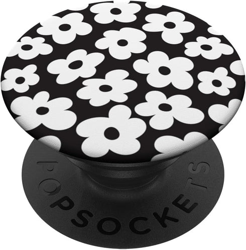 Aesthetic White Flowers Retro Daisy, PopSockets Standard PopGrip