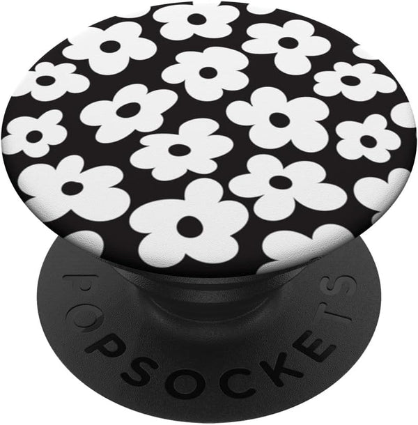 Aesthetic White Flowers Retro Daisy, PopSockets Standard PopGrip
