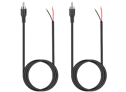RCA to Bare Wire Speaker Cable | 10 FT Subwoofer HDTV Cable Male Plug Connector for Speakers Amplifier - 2 Pack