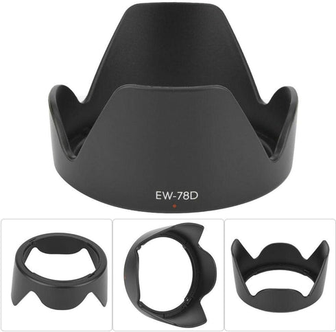 Lens Hood, Tulip Flower Lens Hood for EF-S 18-200mm f/3.5-5.6 is Lens, EW-78D ABS Mount Replacement